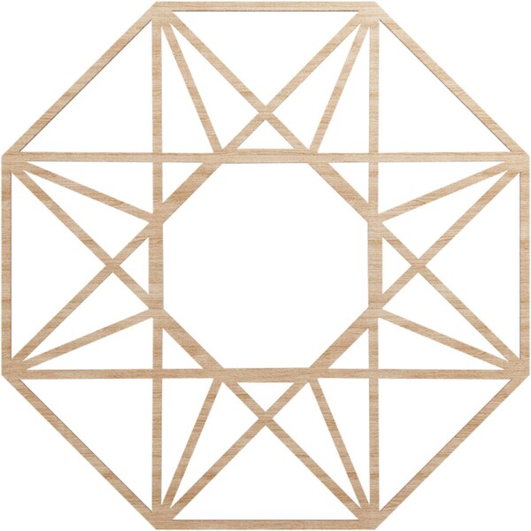 Ekena Millwork Guardian Wood Fretwork Pierced Ceiling Medallion, Alder, 32"OD x 12 1/2"ID x 1/4"T CMWP32X32X0250GDAL - main